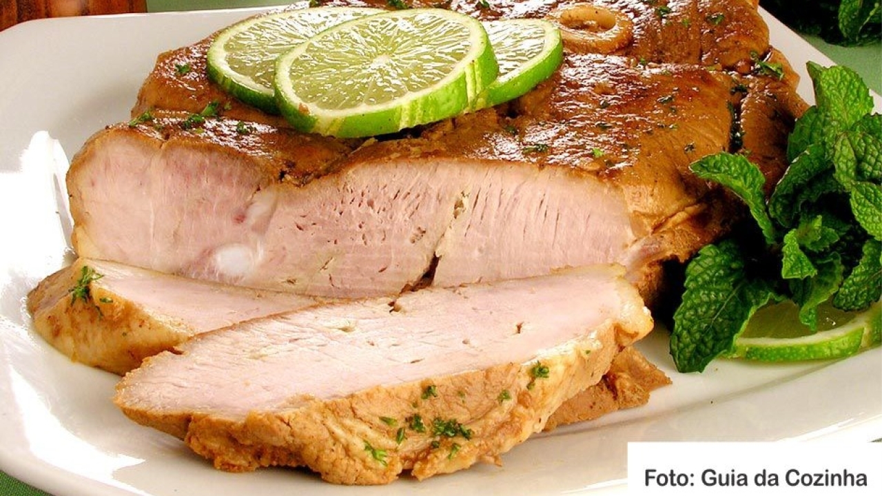 Pernil Suíno com alho e hortelã